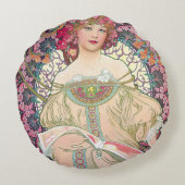デイドリーム(春)、アルフォンスミュシャ装飾用クッション ラウンドクッション (裏面)