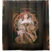 デイドリームc1896byアルフォンスミュシャ シャワーカーテン (正面)