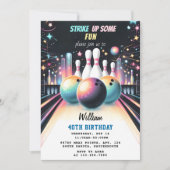 デイネオンボーイキッズチームイベントボーリング21st誕生日 招待状 (正面)