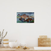 デイノシェイルスとガリミムスプリント ポスター (キッチン)