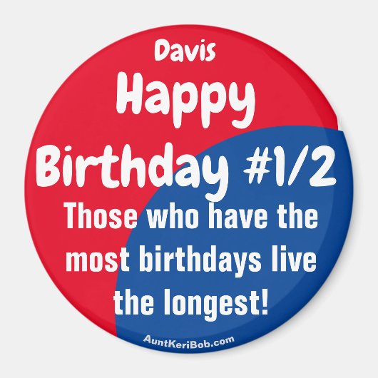 デイビスハッピーバースデー#1/2磁石 マグネット (正面)