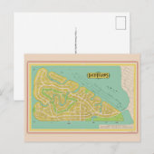 デイビス島タンパフロリダ州地図ポストカード ポストカード (正面/裏面)