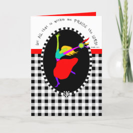 デイビックダンサーバッファロープレイドグリーティングカード サンキューカード