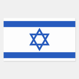デイビッドのイスラエル国旗の星 長方形シール