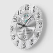 デイビッドのジュダック星と25周年記念の時計 ラージ壁時計 (傾斜)