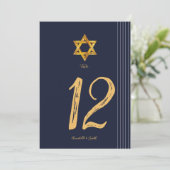 デイビッドのテーブル番号のネイビーとゴールデンスター 招待状 (スタンド正面)