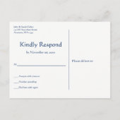 デイビッドのネイビー&シルバースターバー(ユダヤ教の)バル・ミツバーRSVP インビテーションポストカード (裏面)