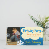 デイビッドの冬の誕生日パーティフォト招待状 (スタンド正面)