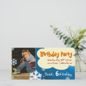 デイビッドの冬の誕生日パーティフォト招待状 (スタンド正面)