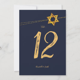デイビッドのNavyとGolden Starテーブル番号 招待状