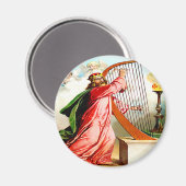 デイビッドはハープ・マグネットで神を賛美する マグネット (正面/裏面)