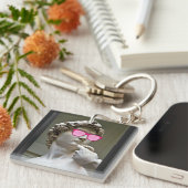 デイビッドはバラ色の眼鏡をかけている キーホルダー (正面右)