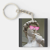 デイビッドはバラ色の眼鏡をかけている キーホルダー (正面)