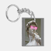 デイビッドはバラ色の眼鏡キーチェーンを着ている キーホルダー (正面左)