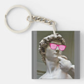 デイビッドはバラ色の眼鏡キーチェーンを着ている キーホルダー (正面)