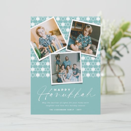 デイビッドスカイブルーハヌカーの幾何学的な星3枚の写真 シーズンカード (スタンド正面)