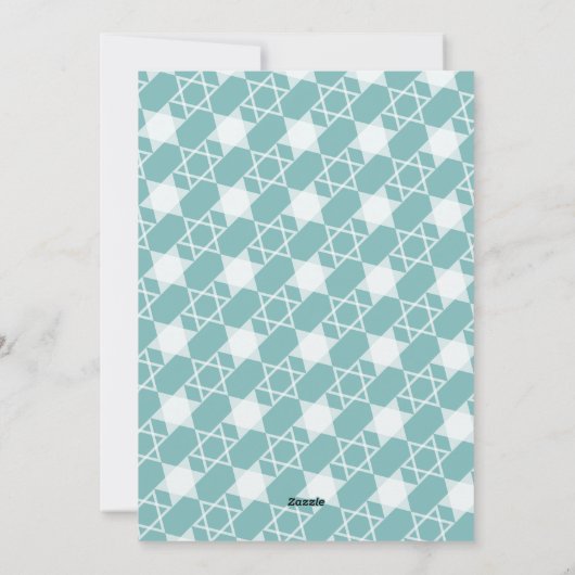 デイビッドスカイブルーハヌカーの幾何学的な星3枚の写真 シーズンカード (裏面)