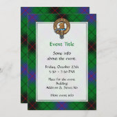 デイビッドソン氏族の紋章（タータン模様の上） 招待状 (正面/裏面)