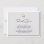 デイビッドパープルと緑の葬儀のスター サンキューカード (正面)