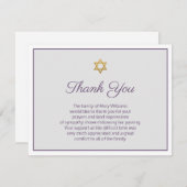 デイビッドパープルと緑の葬儀のスター サンキューカード (正面/裏面)