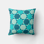 デイビッド光学錯覚パターンの青い星 クッション (裏面)