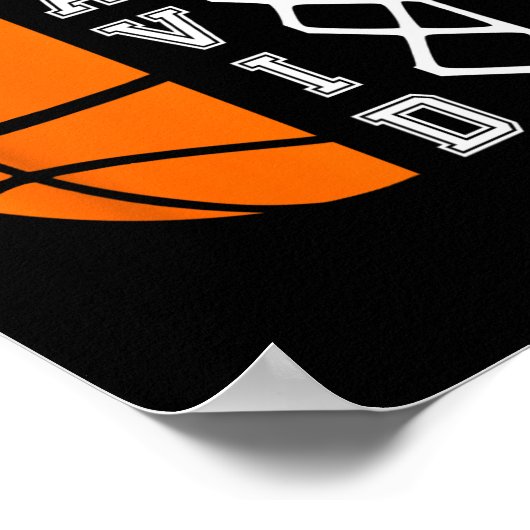 デイビッド名バスケッパーソナライズされたトボールプレイヤーグラフィック ポスター (角)