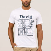 デイビッド数独パズル - クラシックネイビーブルーエディション Tシャツ (正面)