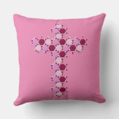 デイビッド・クロス光学錯覚のピンクの星 クッション (裏面)