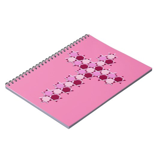 デイビッド・クロス光学錯覚のピンクの星 ノートブック (左側)
