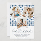 デイビッド・ハヌカーの幾何学的なネイビー・ブルーの星の写真 シーズンカード (正面)