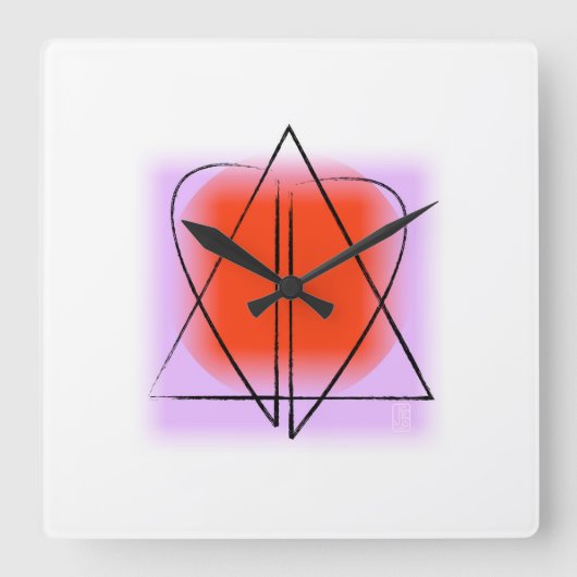 デイビッド/ハート時計の星 スクエア壁時計 (正面)