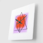 デイビッド/ハート時計の星 スクエア壁時計 (傾斜)