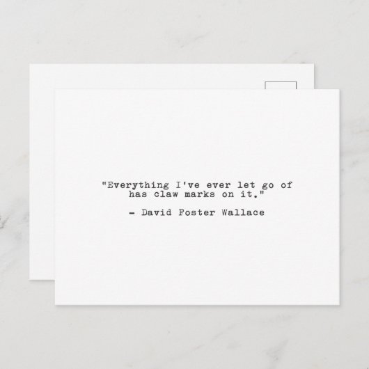 デイビッド・フォスター・ウォレスの破局引用文はがき ポストカード (正面/裏面)
