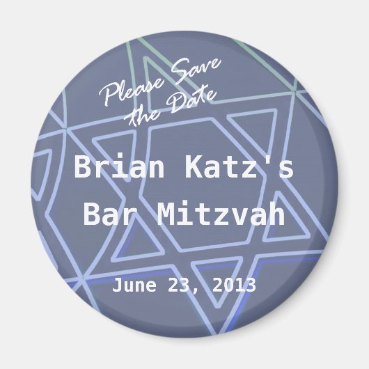 デイビッド・ラウンド・マグネットのスター マグネット (正面)