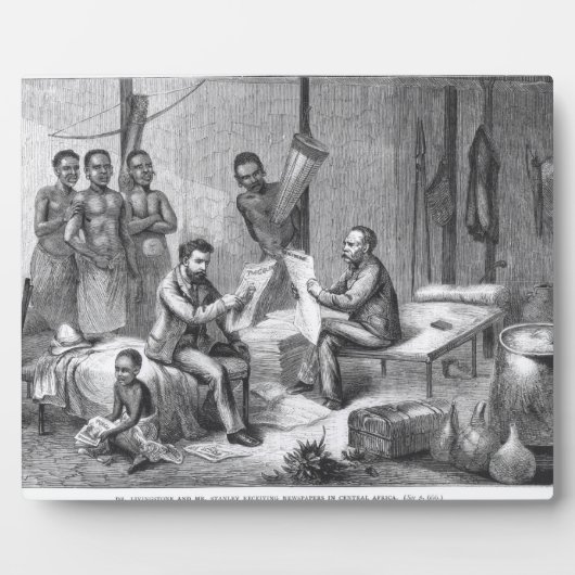 デイビッド・リビングストーン博士(1813年~73年)とヘンリー・モート氏 フォトプラーク (正面)