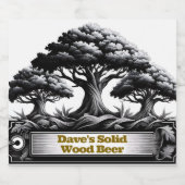 デイブの無地の木材ビールラベル ビールラベル (シングルラベル)
