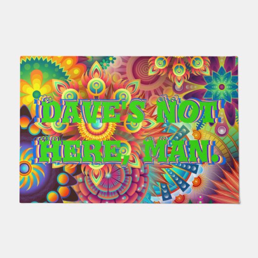デイブはいないわ。有名おもしろいな70年代コメディビット ドアマット (正面)