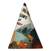 デイブラウンおもしろい魚の男の子かわいいベビークマの最初の誕生日 パーティーハット (右)