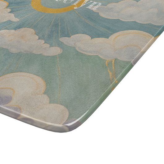 デイブレイクの抱擁パーソナライズされた カッティングボード (角)