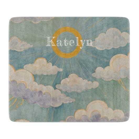 デイブレイクの抱擁パーソナライズされた カッティングボード (正面)