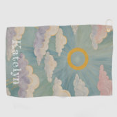 デイブレイクの抱擁パーソナライズされた ゴルフタオル (横)