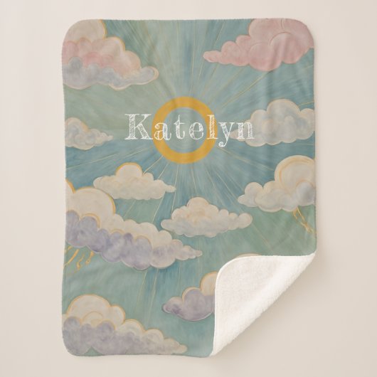 デイブレイクの抱擁パーソナライズされた シェルパブランケット (正面)