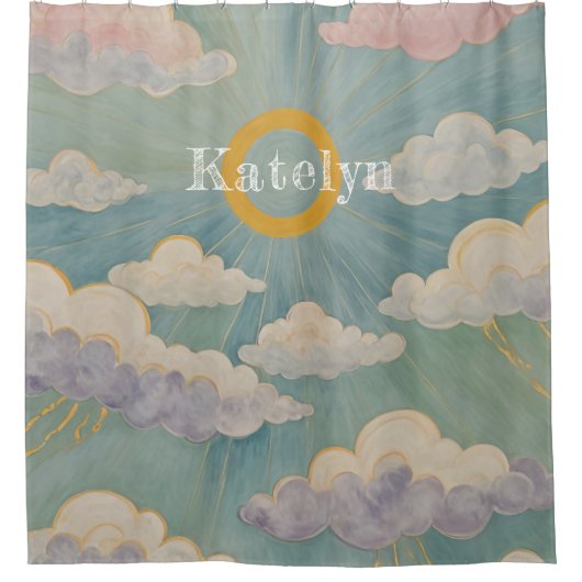 デイブレイクの抱擁パーソナライズされた シャワーカーテン (正面)