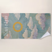 デイブレイクの抱擁パーソナライズされた ビーチタオル (正面)