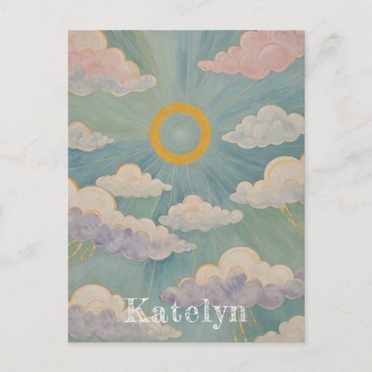 デイブレイクの抱擁パーソナライズされた ポストカード (正面)