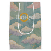 デイブレイクの抱擁パーソナライズされた ミディアムペーパーバッグ (裏面)