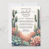デイボホリーフデザートカッティ多肉性ブライダルシャワー 招待状 (正面)
