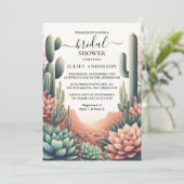 デイボホリーフデザートカッティ多肉性ブライダルシャワー 招待状 (スタンド正面)