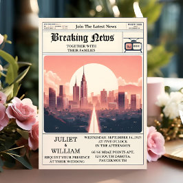 デイメールヴィンテージが古いレトロ新聞を結婚支払う 招待状