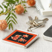 デイリリーのスケッチ – マンダリンオレンジと錆 キーホルダー (側面)